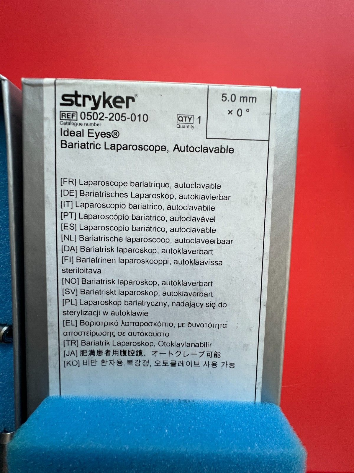 Stryker 502-205-010 IDEAL EYES™ HD Autoclavable Bariatric Scope 5.0mm, 0º, 45cm