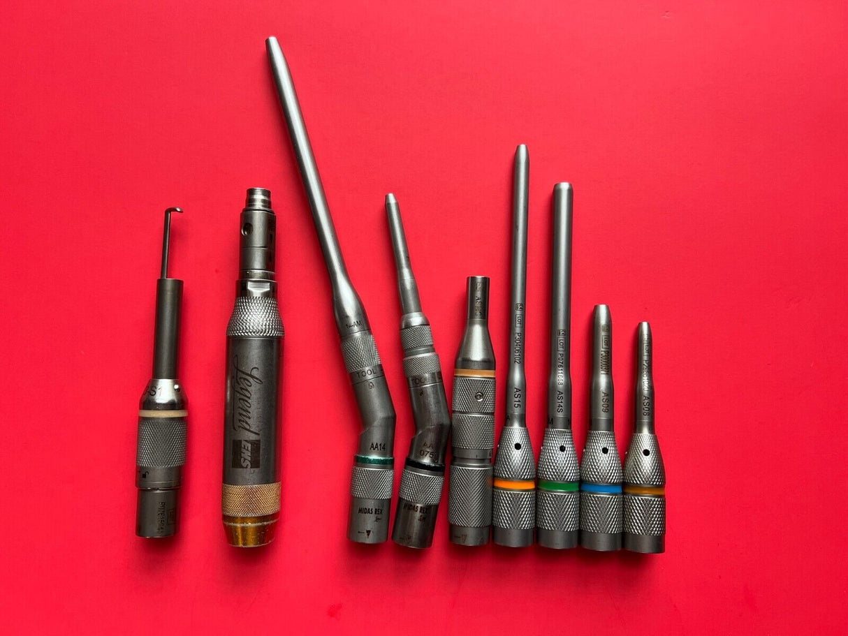 Medtronic Midas Rex EM100-A Legend EHS Drill with 8 Attachments Neuro Spin