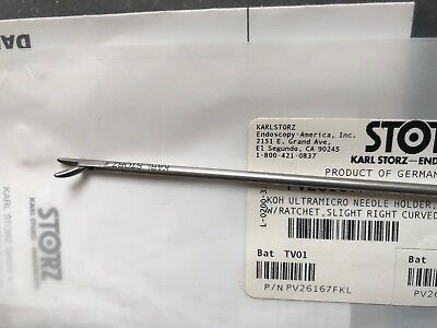 PV26167FKL ~ Karl Storz KOH UltraMicro Needle Holder 3mm x 43cm w/Ratchet R/CVD