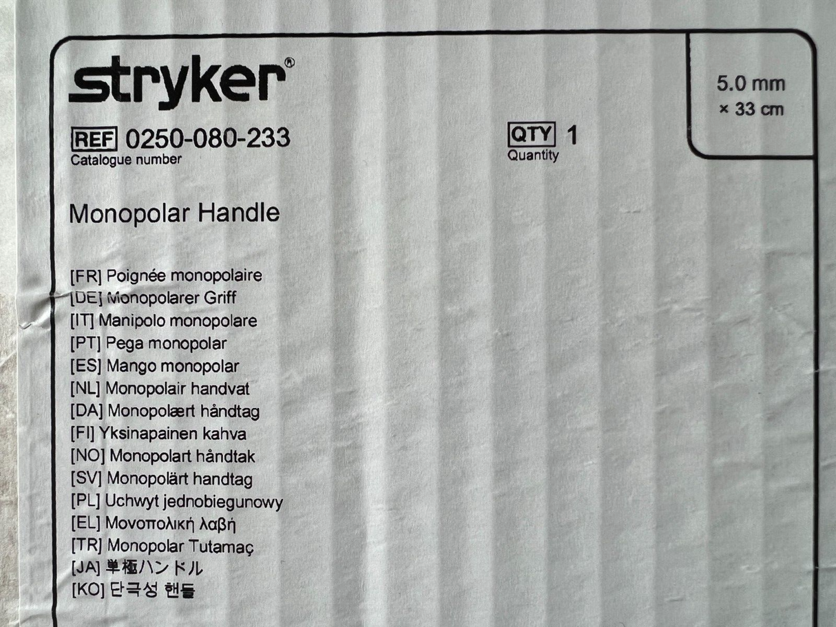 Stryker 250-080-233 Monopolar Handle w/ 250-080-317 Cobra GRASPER 5mmx33cm