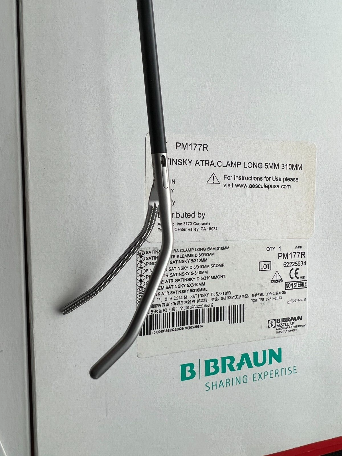 Aesculap PM177R SATINSKY ATRAUMATIC CLAMP LONG 5mmx310mm B BRAUN Made in GERMANY